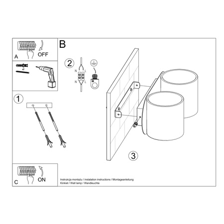 Kinkiet ORBIS 2 szary