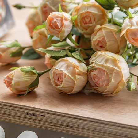 Faux Stem Vintage Rose White 540mm (6pk)