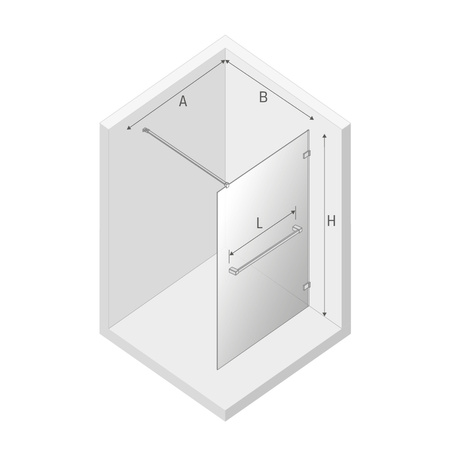 KABINA AVEXA BLACK WALK-IN U 110x200 CZYSTE 6mm ACTIVE SHIELD