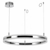 Lampa wisząca ARKADIA LED 80 cm - tytanowa z kryształowym pierścieniem
