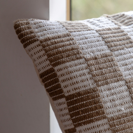 Winster Check Woven Cushion Taupe 450x450mm
