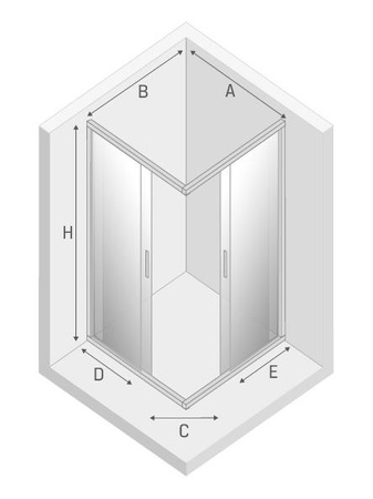 KABINA NEW PRAKTIC KWADRATOWA U 90x90x195 CZYSTE 6mm ACTIVE SHIELD