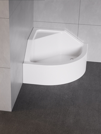 Brodzik prysznicowy ANGUS z siedziskiem 80x80x29 półokrągły R55, fi 52, podstawa stelaż, gł 19cm
