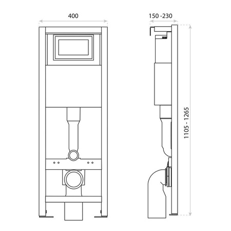 Stelaż podtynkowy do miski WC z Deską 40cm LAV 101