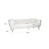 RICHMOND sofa HUXLEY BOUCLE - biała, szczotkowane złoto