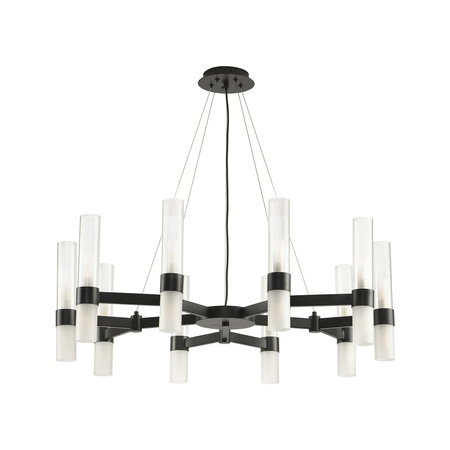 Lampa wisząca CANDELA-10, 85 cm - 10-ramienna oprawa sufitowa czarna