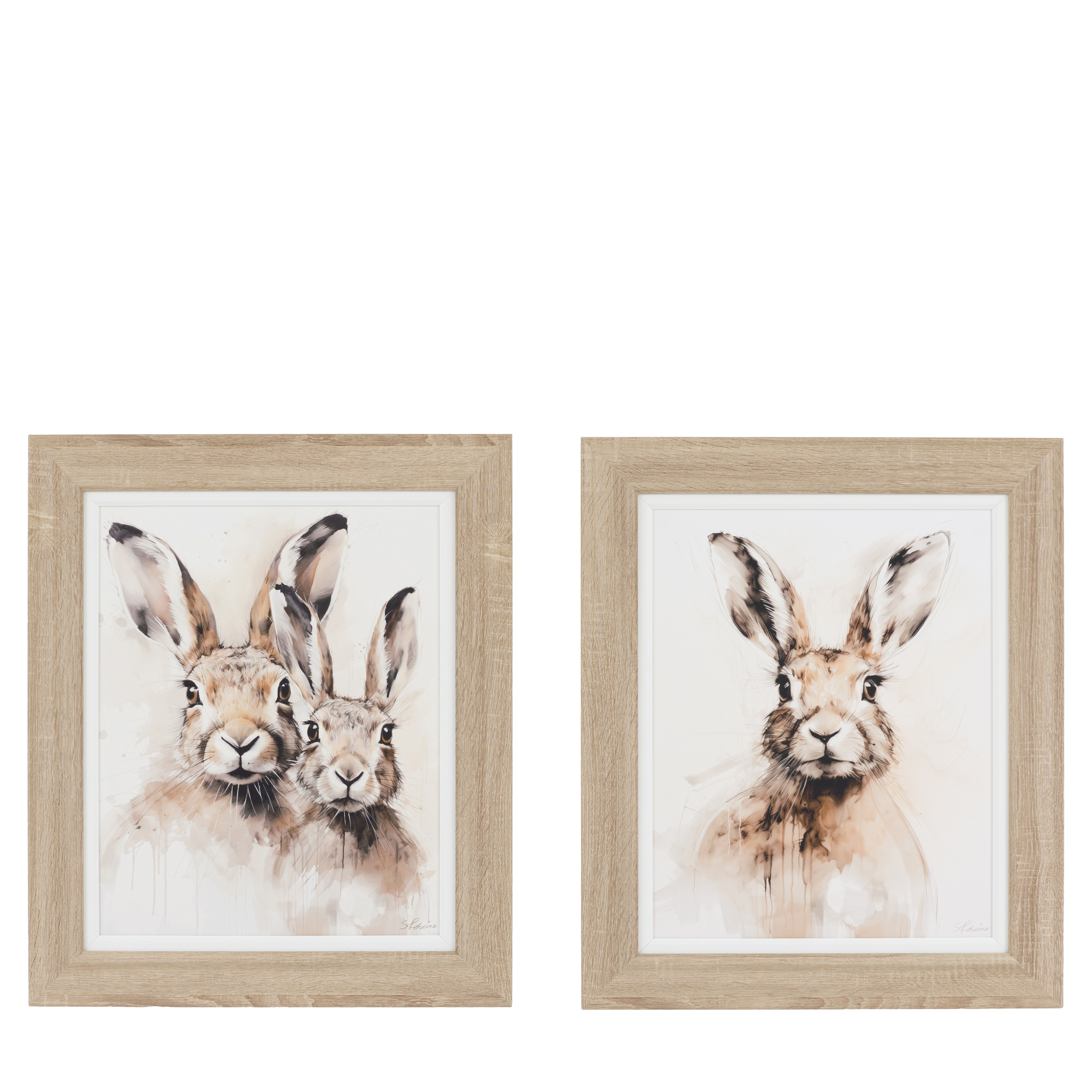 Obraz w ramie „Woodland Whiskers” – brązowy, 30,5 × 3,2 × 30,5 cm, zestaw 2 szt.