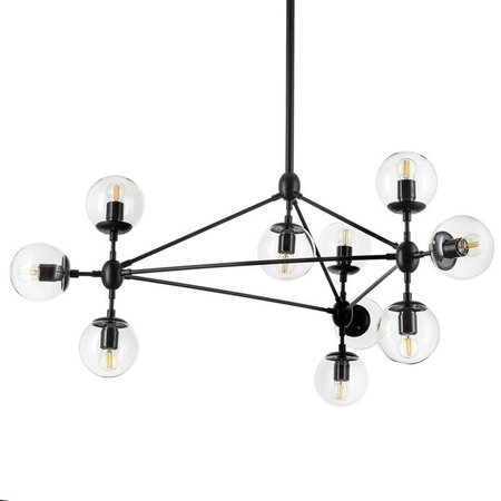 Lampa wisząca ASTRIFERO-10, 90 cm -  transparentno czarna