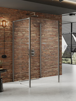 NZ4 Kabina prysznicowa PRIME GUNMETAL BRUSHED 1D prostokątna przyścienna L 120x110x200 szkło czyste 6mm Active Shield 2.0