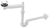 URBINO syfon umywalkowy oszczędzający miejsce, korek klik-klak, 5/4", odpływ 32mm, biały