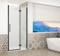 TRINITY BLACK drzwi prysznicowe do wnęki 1000 mm, szkło matowe, prawe