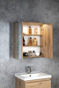 KAWA STRIP szafka z lustrem, oświetlenie LED 60x70x22cm, dąb emporio