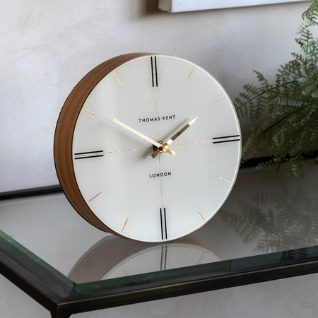 Greenwich Mantel Clock Oak Stripe 190x190x55mm