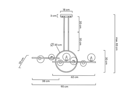 MOOSEE lampa wisząca ALURE LINE TWIN 90 czarna
