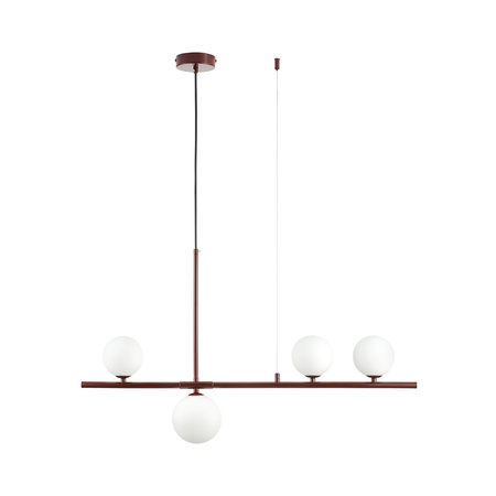 Lampa wisząca MODERNO 80 cm - burgundowa z białymi kloszami