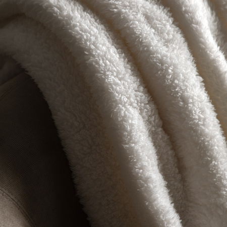 Plain Fringe Teddy Throw Natural 1300x1700mm