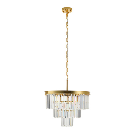 Lampa wisząca SPLENDORE 50 cm - żyrandol złoto-kryształowy