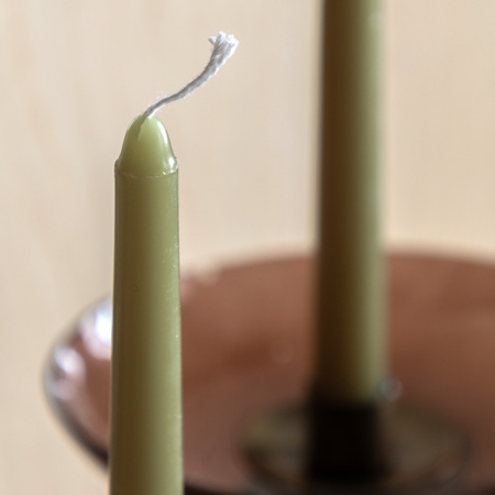 Tapered Dinner Candles Olive (8pk) 20x20x250mm