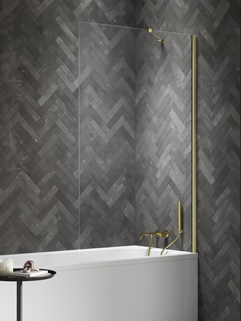 NZ4 Parawan nawannowy NESTA LIGHT GOLD stały U 90x140 szkło czyste 8mm Active Shield 2.0