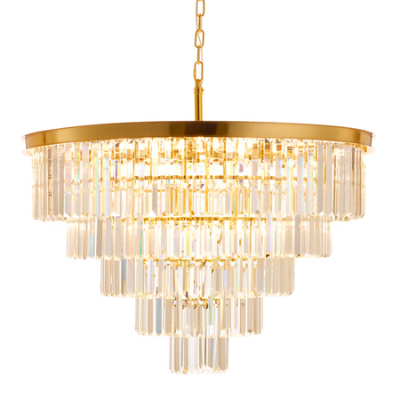Lampa wisząca SPLENDORE 80 cm - żyrandol złoto-kryształowy