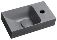 PICCOLINO umywalka betonowa, 30,8x17cm, bateria z prawej strony, szary mat