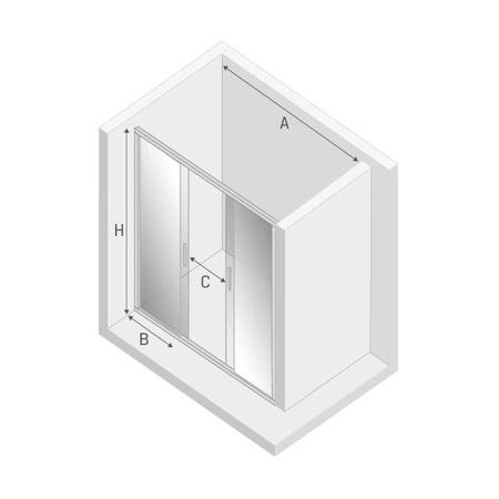 DRZWI WNĘKOWE NEW CORRINA  U 150x195 CZYSTE 6mm ACTIVE SHIELD