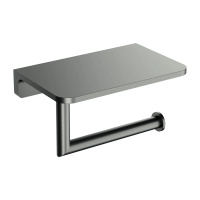 MODERN PROJECT uchwyt na papier toaletowy z półką, grafit szczotkowany