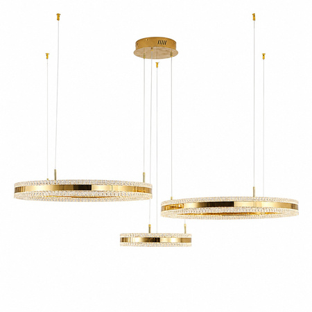 Lampa wisząca ARKADIA LED Trio 40/60/80 cm – złoty połysk