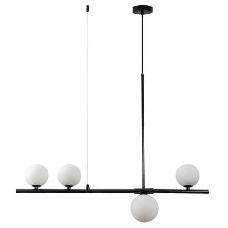 Lampa wisząca MODERNO 80 cm -czarna z białymi kloszami