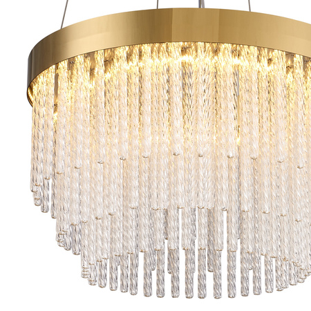 Lampa wisząca GLORIA  40 cm - żyrandol LED, kryształowo-złoty