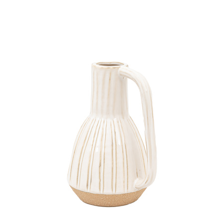 Cromer Ceramic Handled Vase White 165x130x165mm