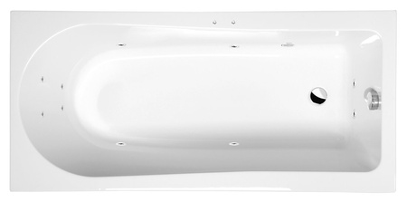 LISA wanna z hydromasażem, 160x70x47cm, Active Hydro, chrom
