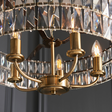 Clifton 5 Pendant Light Antique Brass