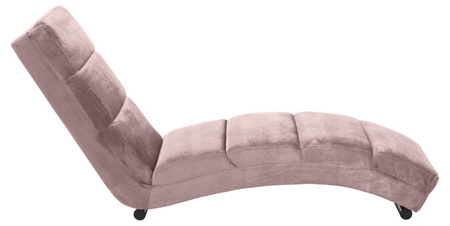 Szezlong Slinky – dusty rose welur, pikowania poziome ACTONA