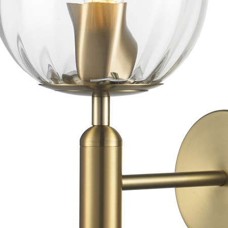 Lampa ścienna PALLA 15 cm - kinkiet złoty ze szklanym kloszem