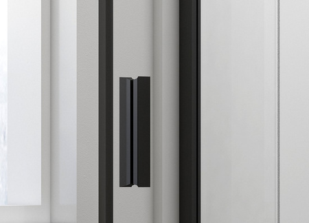 EASY BLACK drzwi prysznicowe obrotowe 760-900mm, szkło Brick