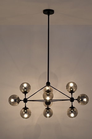 MOOSEE lampa wisząca PLANETARIO 10        czarna - klosze dymione