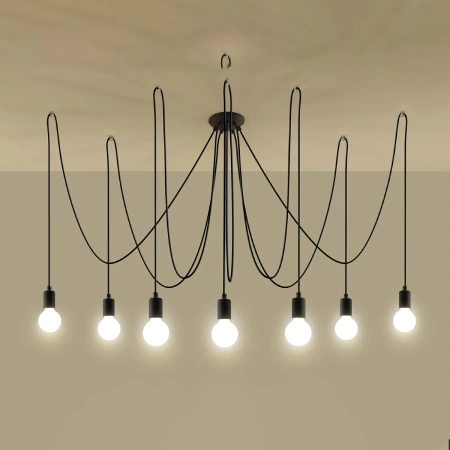 Żyrandol EDISON 7 czarny