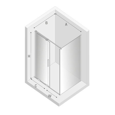 KABINA SMART PROSTOKĄTNA  160x110x200 CZYSTE 8mm ACTIVE SHIELD