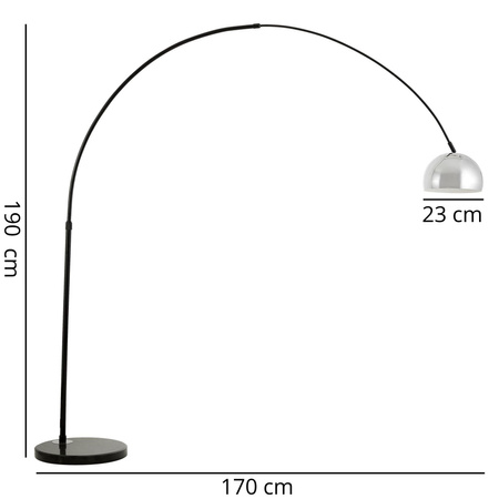 LAMPA STOJĄCA PODŁOGOWA CZARNO-CHROMOWANA AZURRO C1