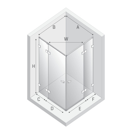 Kabina prysznicowa EVENTA GOLD SHINE 2D prostokątna 110x90x200 szkło czyste 8mm Active Shield 2.0