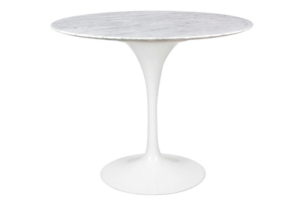 Stół TULIP MARBLE 90 CARRARA biały -      marmur, metal