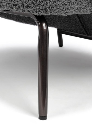 Fotel LOBBY TEDDY szary - stal, opal