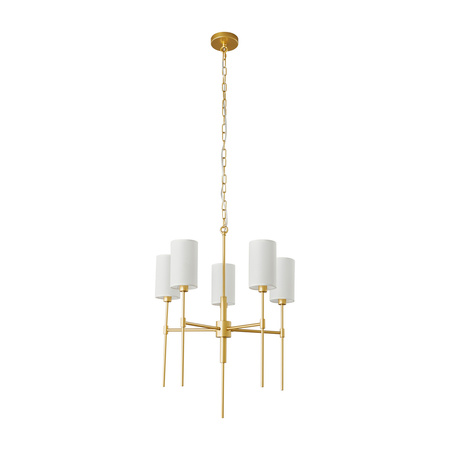 Lampa wisząca DARLING 60 cm - żyrandol złoty z białym abażurem