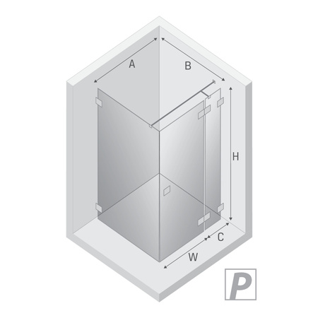 NZ4 Kabina prysznicowa EVENTA BLACK CHROME PLUS 1D prostokątna P 130x100x200 szkło czyste 8mm Active Shield 2.0