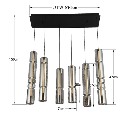 6223-0610 Lampa wisząca szóstka CILINDRO