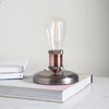 Lampa stołowa Hal – postarzana miedź / postarzana cynowa, 14 × 14 × 24 cm