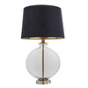 Lampa stołowa Gideon – antyczny mosiądz / przezroczysty, 35 × 35 × 59,5 cm