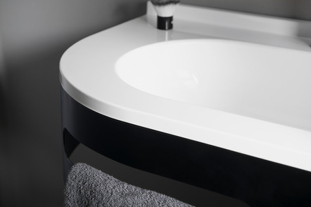 PULSE umywalka kompozytowa, 75x45cm, prawa, biała