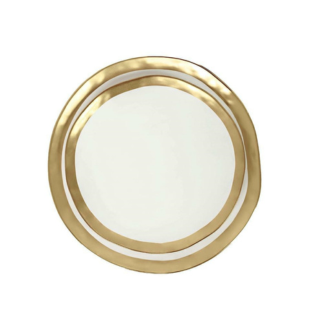 KARE komplet 2 talerzy BELL 38 cm         biało-złoty